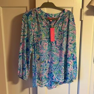NWT Lilly Pulitzer Elsa Top 100% silk